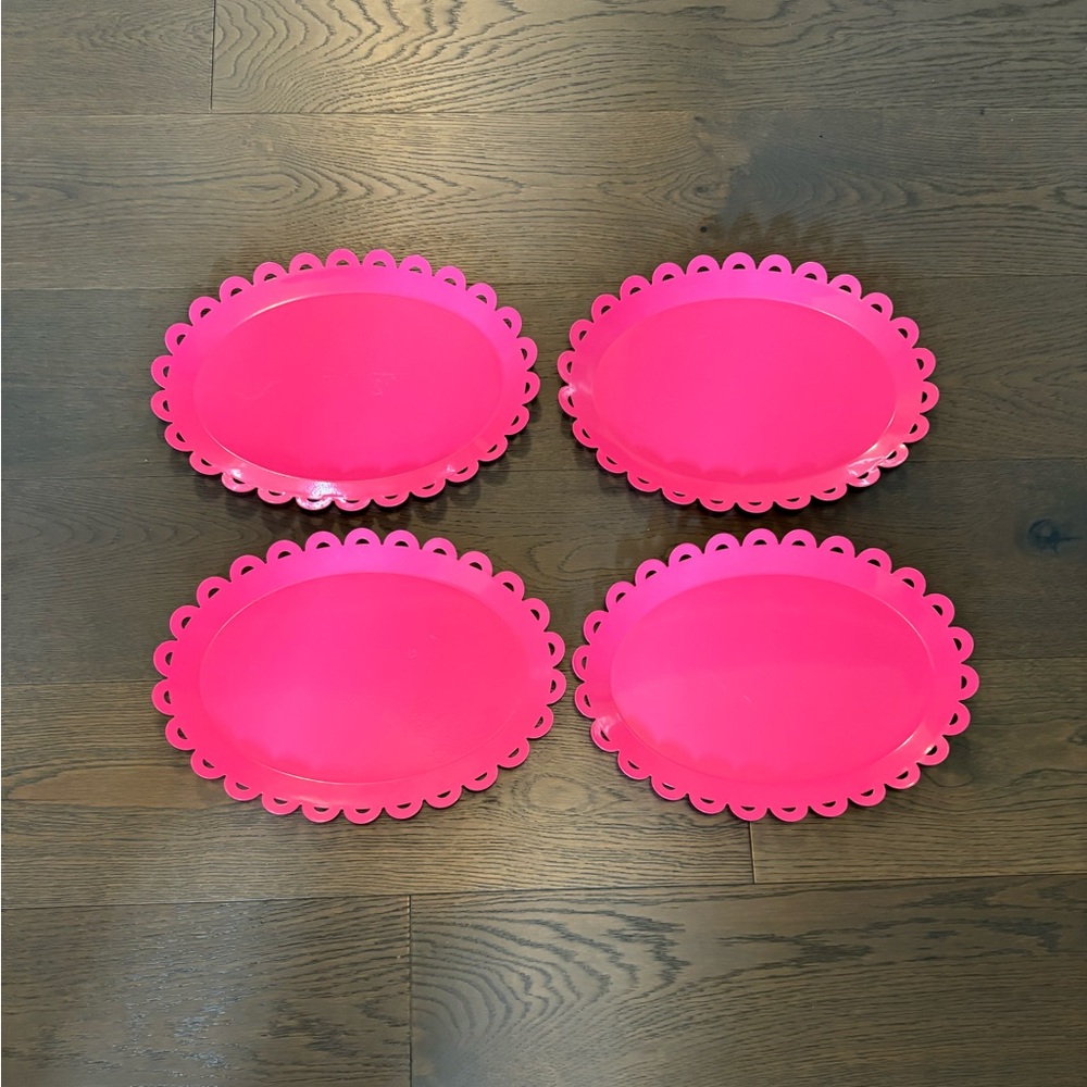 Target pink frilly metal cupcake / cookie platters NWT